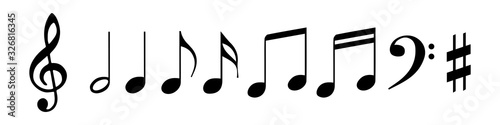 Set of musical notes vector illustration isolated