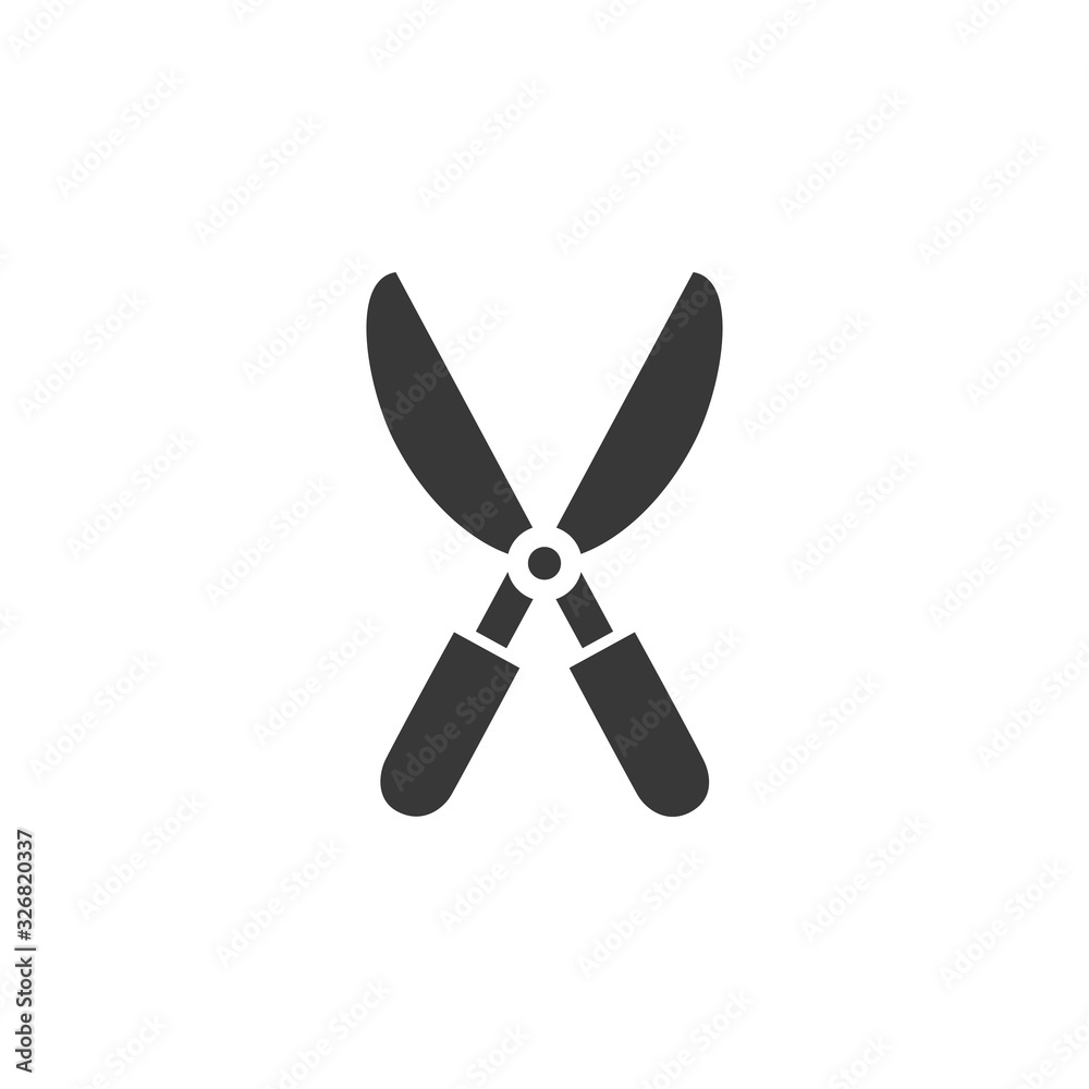 Garden shears. Isolated icon. Gardening vector illustration Garden shears. Isolated icon. Gardening vector illustration