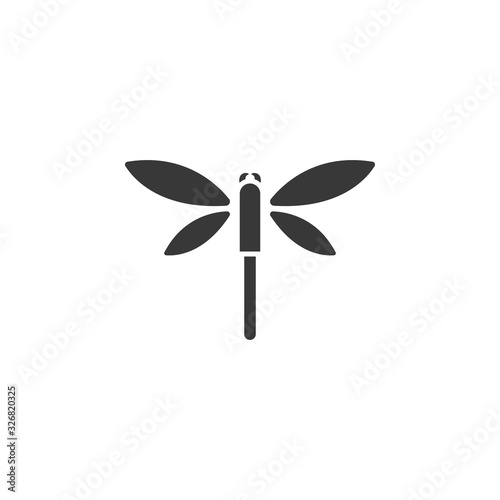 Dragonfly. Isolated icon. Glyph vector illustration