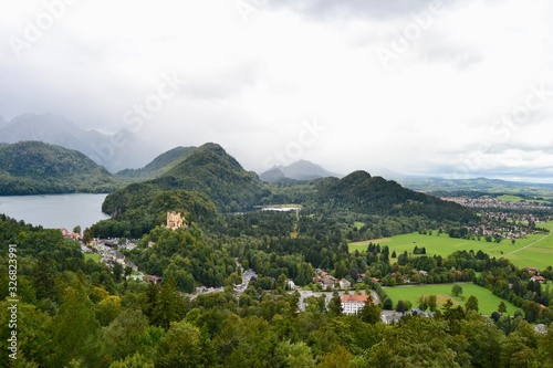 The bavarian countryside as seen from Neuschwanstein Castle