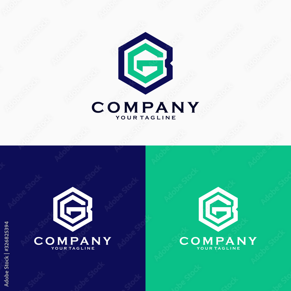 BG letter combined with hexagon logo design emblem vector illustration logo template BG letter combined with hexagon logo design emblem vector illustration logo template