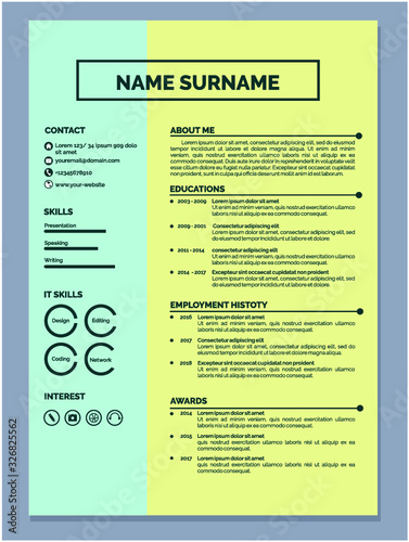 best resume template vector design for job application