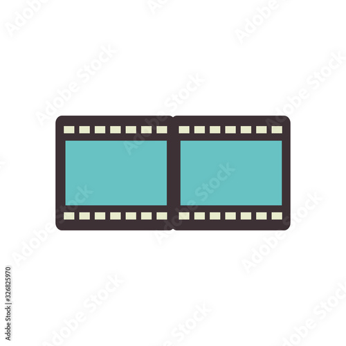 Isolated movie strip line fill style icon vector design