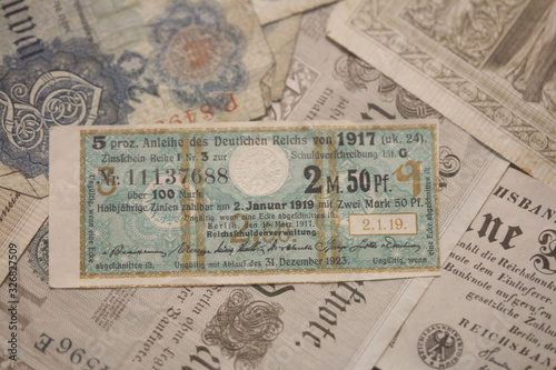 Old original german money macro background fifty megapixels stock photography prints