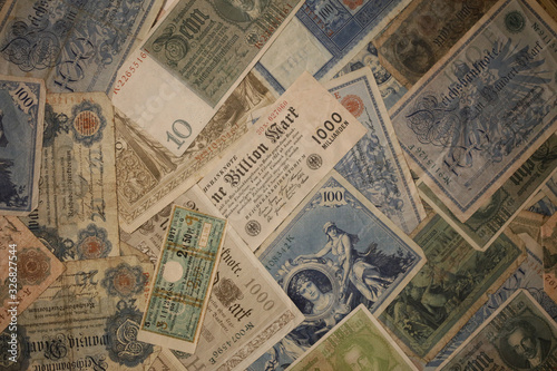 Old original german money macro background fifty megapixels stock photography prints photo