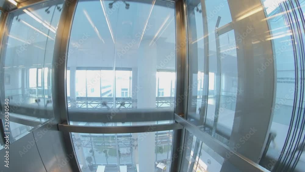 custom made wallpaper toronto digitalWide Angle View of Elevator Interior with Glass Walls POV