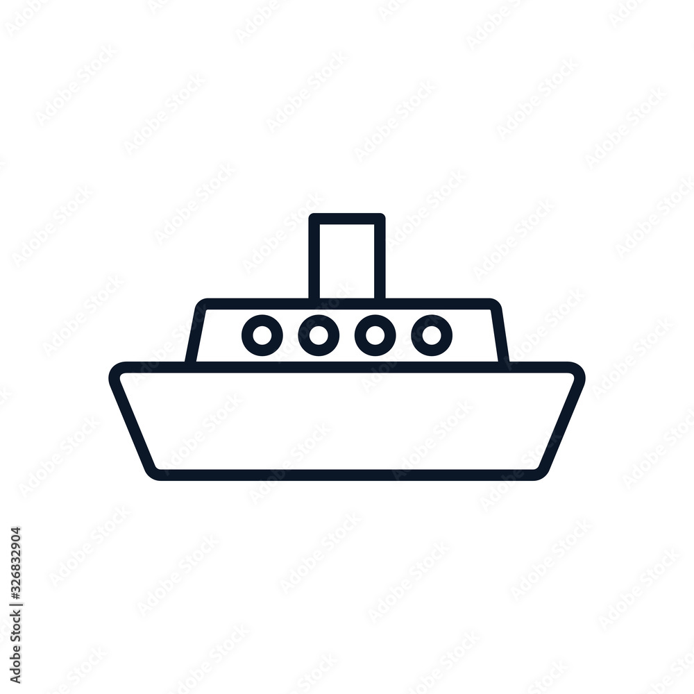 Isolated ship vehicle line style icon vector design Isolated ship vehicle line style icon vector design