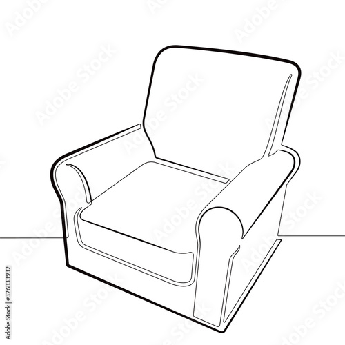 The Comfortable Chair One Continuous Line Vector Graphic Abstract Icon