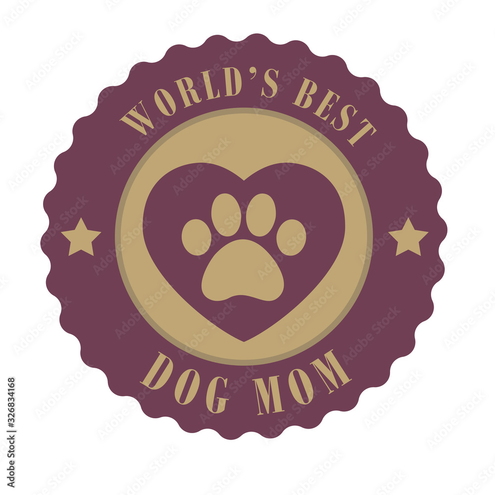 World's best dog mom badge.