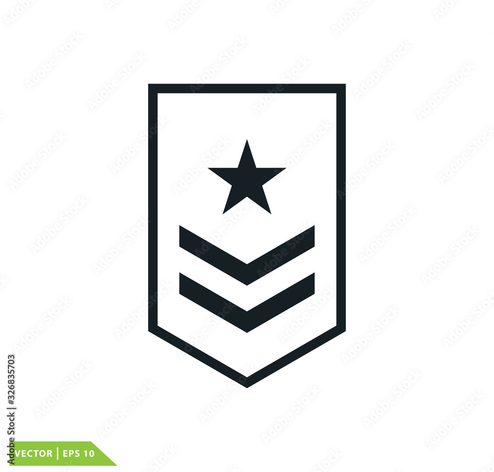 Military rank icon vector logo template Military rank icon vector logo template