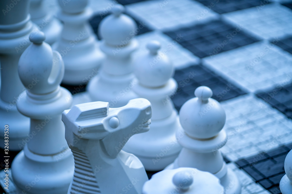 Big garden chess set on the lawn