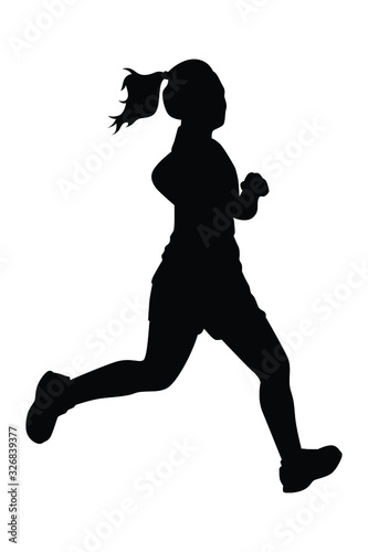 Female runner silhouette vector, athlete © Flatman vector 24