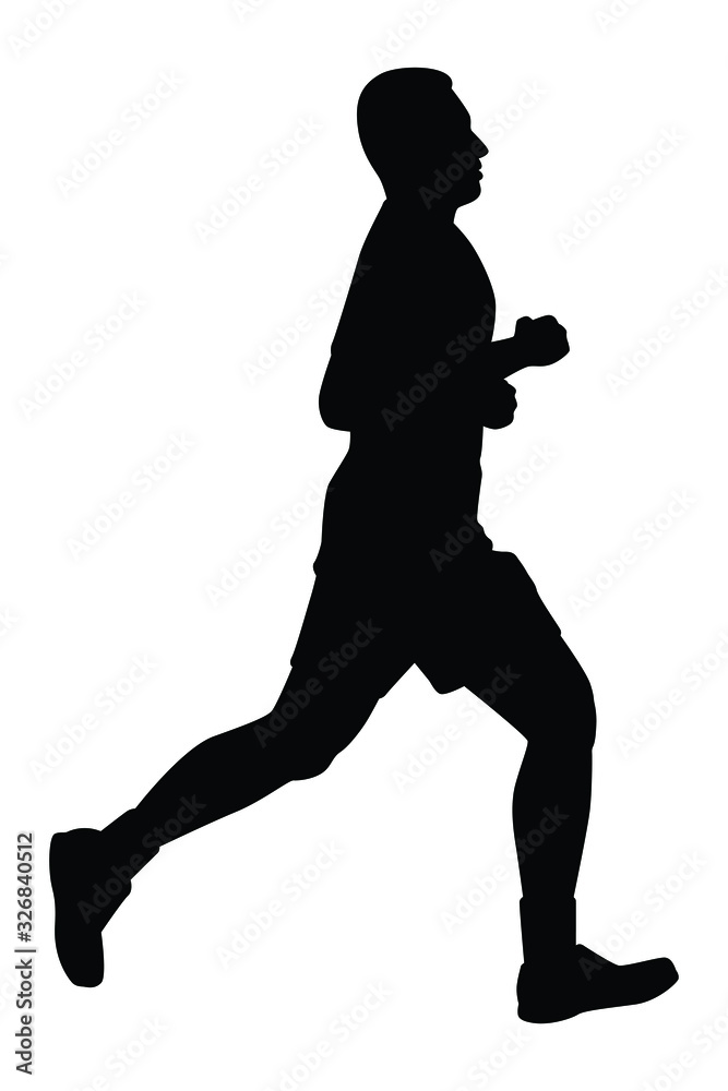 Male runner silhouette vector, athlete Male runner silhouette vector, athlete