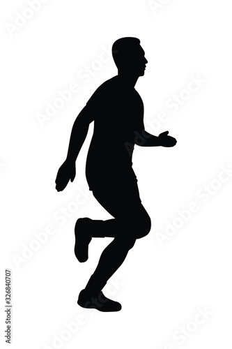 Male runner silhouette vector, athlete