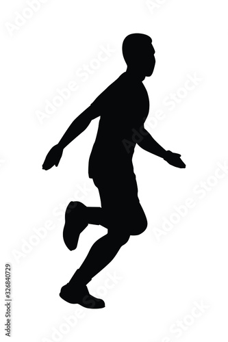 Male runner silhouette vector, athlete