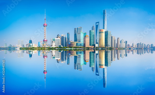 Panorama of Lujiazui  Shanghai  China