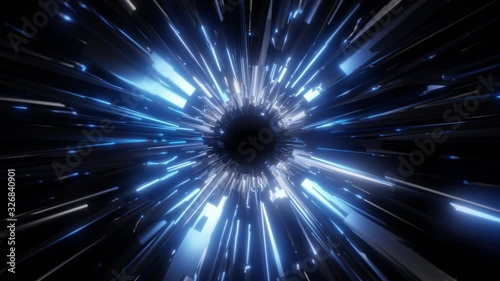 futuristic scifi tunnel 3d render animation loop