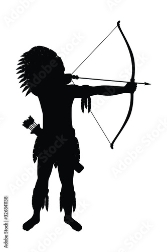 Forest man and equipment silhouette vector