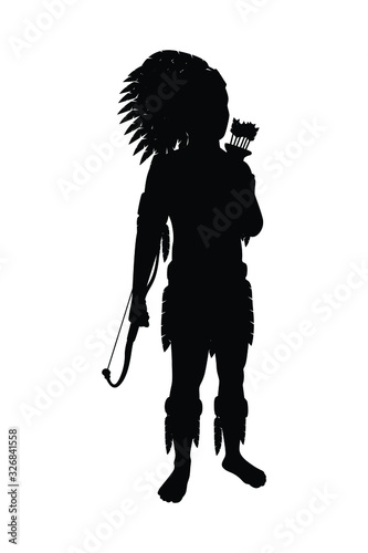 Forest  man and equipment silhouette vector