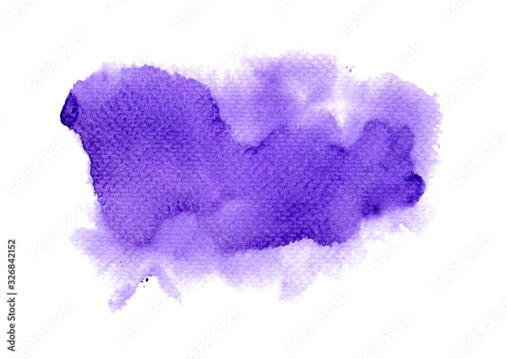 purple watercolor hand paint of brush on white paper.