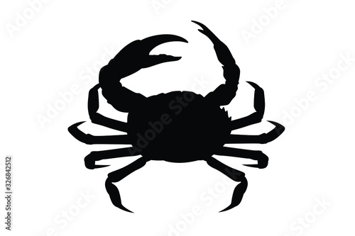 Crab silhouette vector, animal wildlife