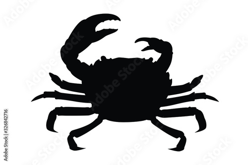 Crab silhouette vector, animal wildlife