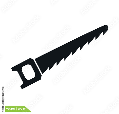 Hand saw icon vector logo template