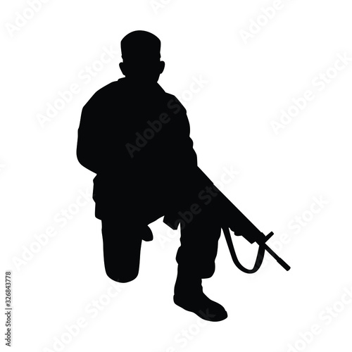 Soldier silhouette vector