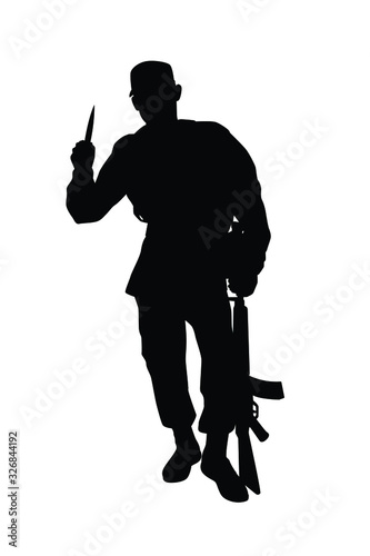 Soldier silhouette vector
