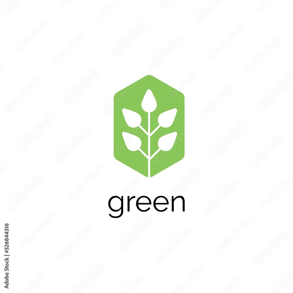 Green leaf logo design vector template Green leaf logo design vector template