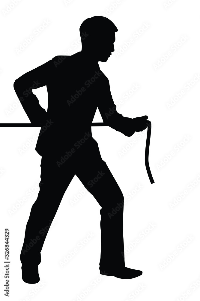 Fototapeta premium Man drag something