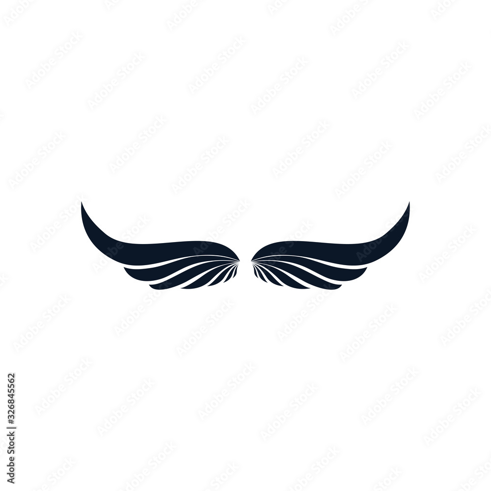 Fototapeta premium Isolated wings silhouette style icon vector design