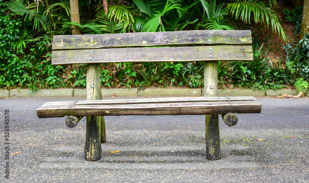 Naklejka premium Solid wood bench