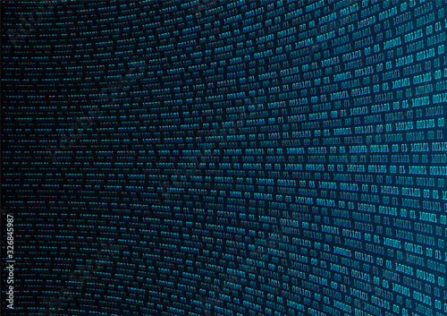 Blue cyber binary circuit future technology concept background