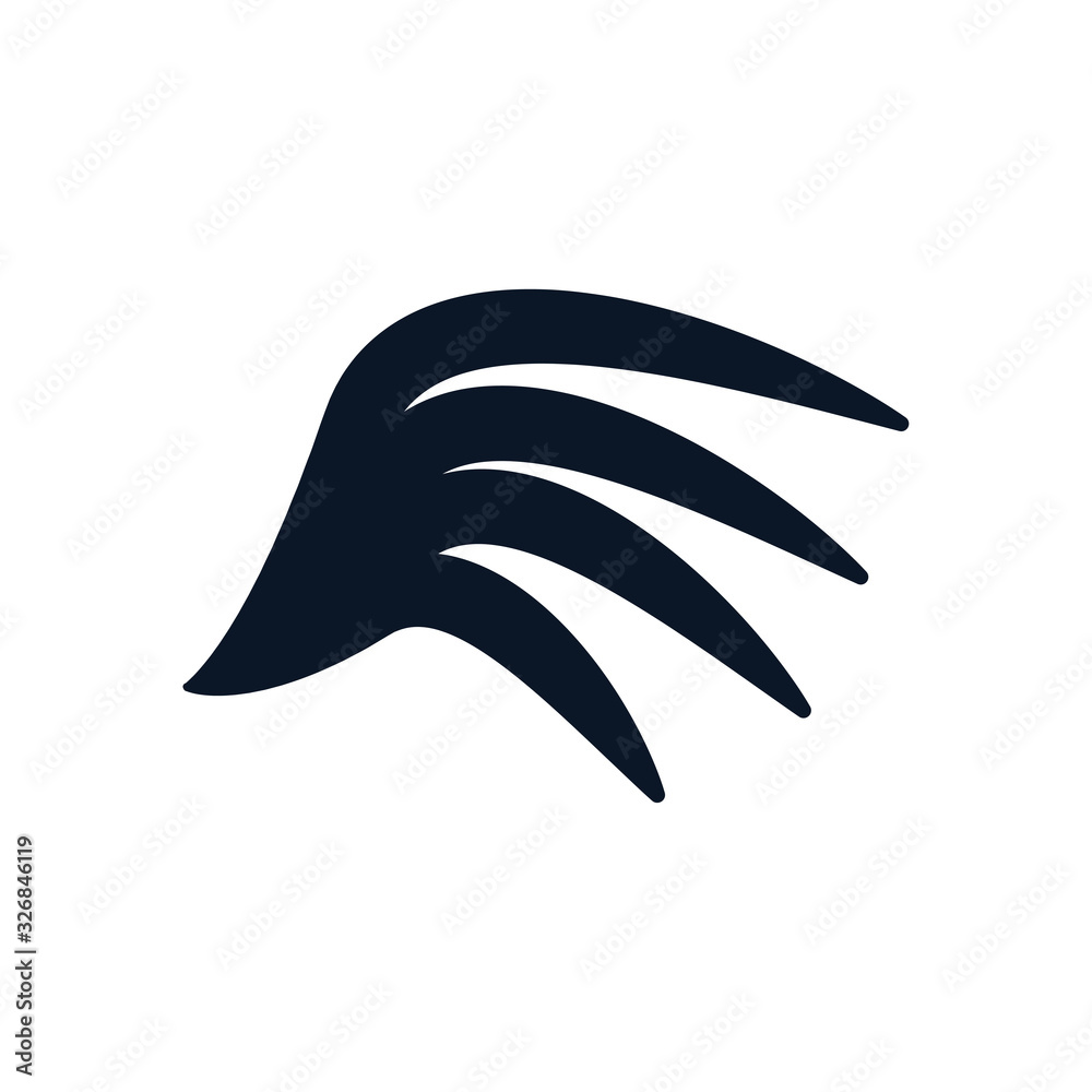 Isolated wing silhouette style icon vector design Isolated wing silhouette style icon vector design