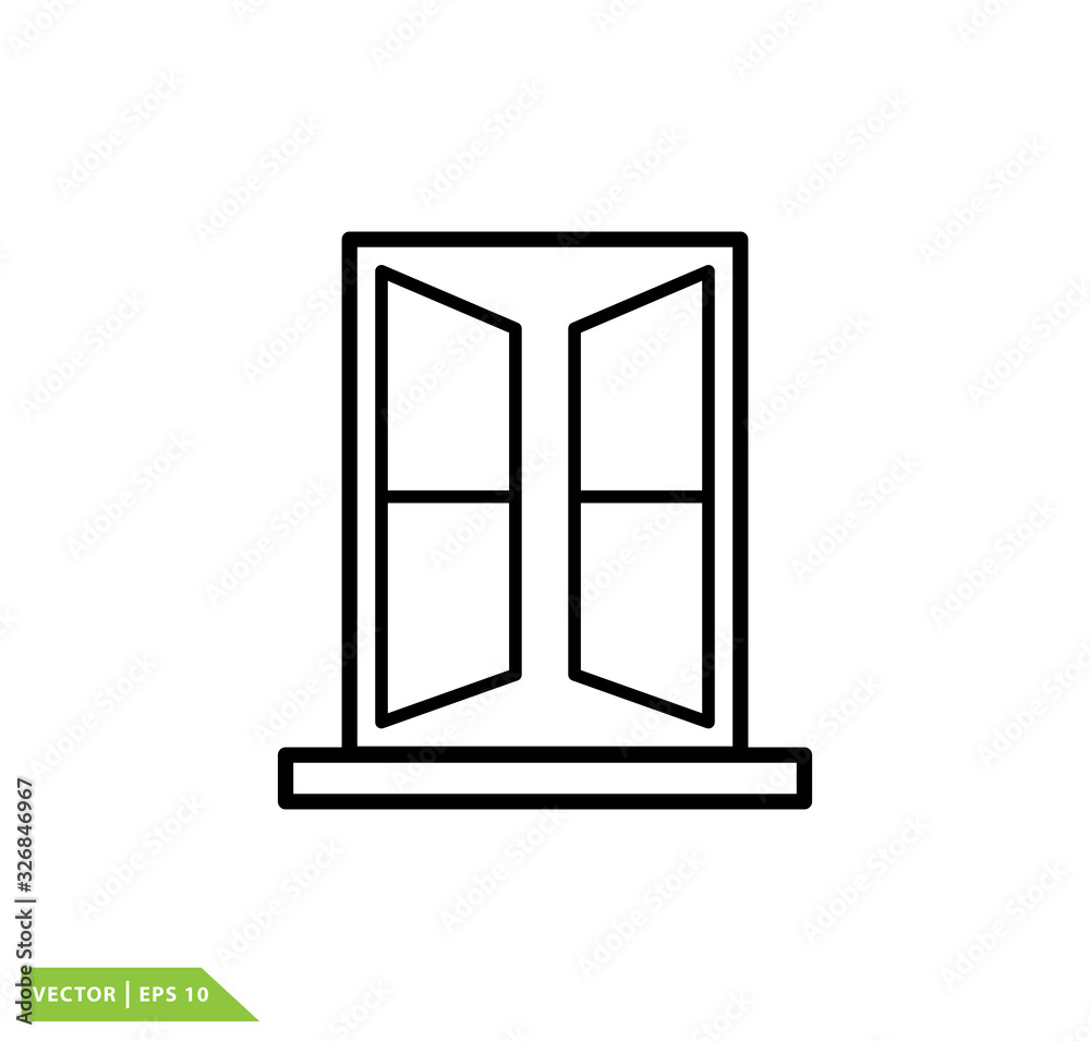 Window icon vector logo design template