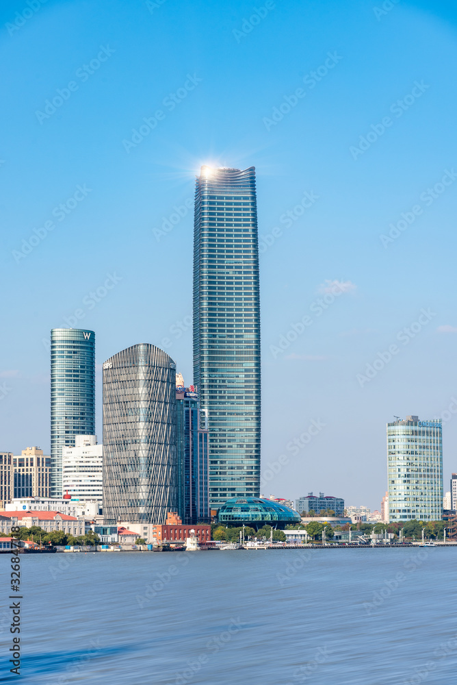 Obraz premium A landmark on the bund in Shanghai, China