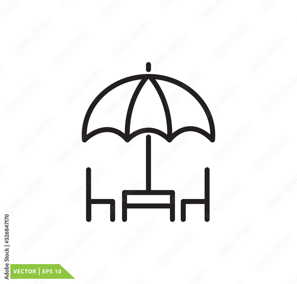 Umbrella icon vector logo template