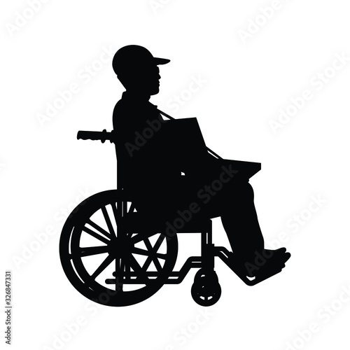 Lottery seller in Thailand silhouette vector