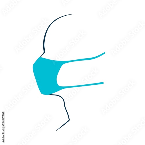 Abstract icon of man wearing a medical mask