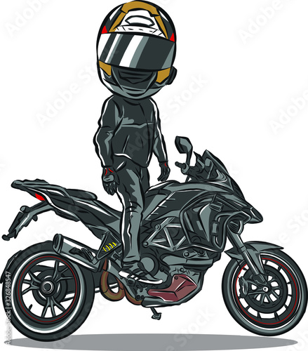 Adventure touring motorcycle Vector  with graphic.