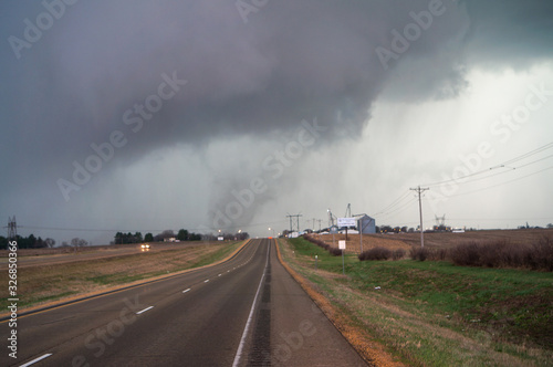 tornado on road
