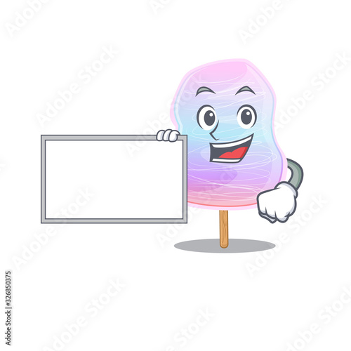 cartoon character of rainbow cotton candy design concept bring a board