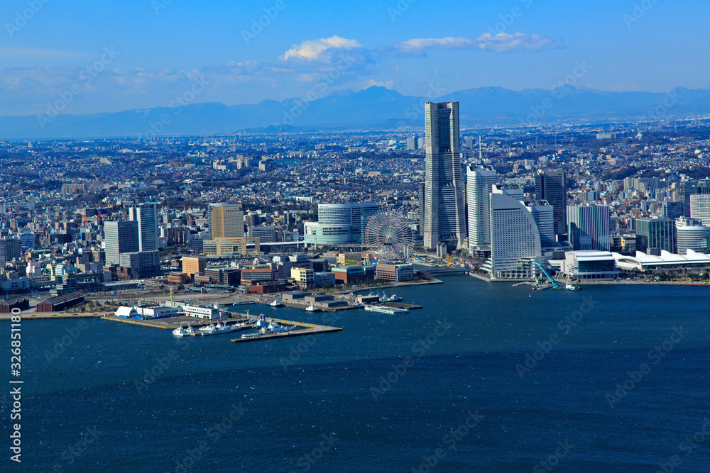 横浜港・みなとみらい・空撮