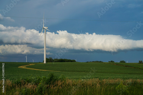 clouds and wind turbines