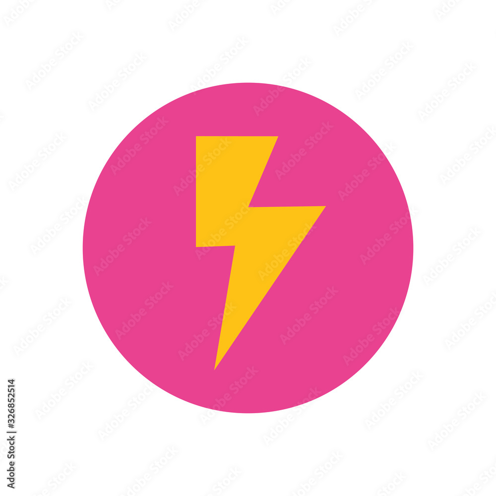 Isolated thunder shape flat block style icon vector design Isolated thunder shape flat block style icon vector design