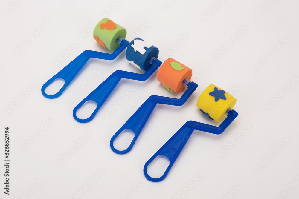 Toys made from children's sponges that can play in the bathtub are on a white background Toys made from children's sponges that can play in the bathtub are on a white background