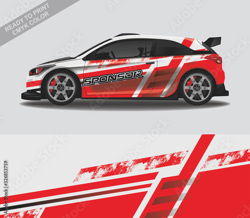 Car wrap decal design vector, custom livery race rally car vehicle sticker and tinting.