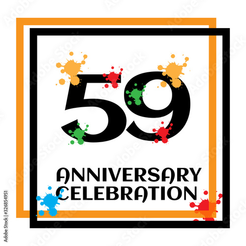 59 anniversary logo vector template. Design for banner  greeting cards or print