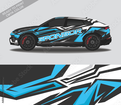 Car wrap decal design vector, custom livery race rally car vehicle sticker and tinting.
